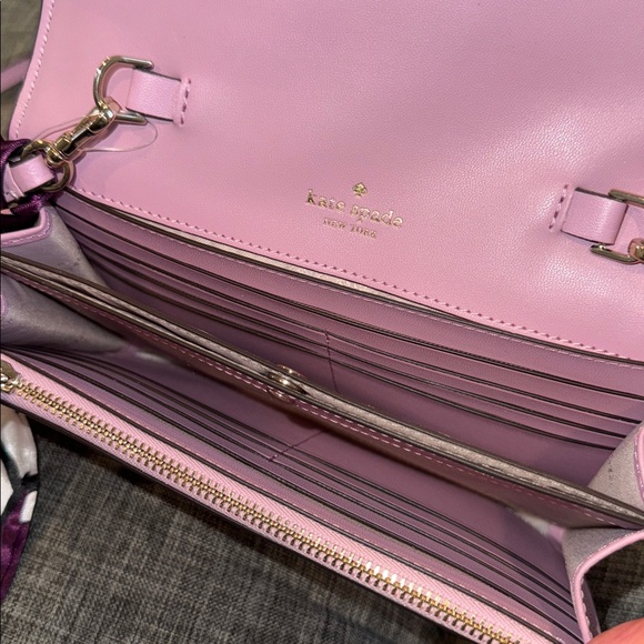 Kate Spade Crossbody Kerri Small Leather Lilac Bag NWT - Picture 10 of 16